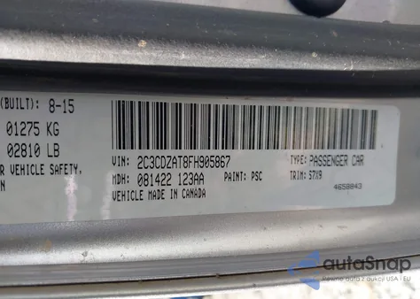 2015 Dodge Challenger R/T Shaker from USA, damaged, VIN 2C3CDZAT8FH905867